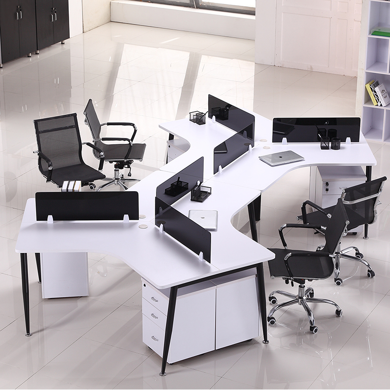 廈門(mén)辦公家具 三人異形辦公桌敞開(kāi)式組合位屏風(fēng)，打造高效協(xié)作空間